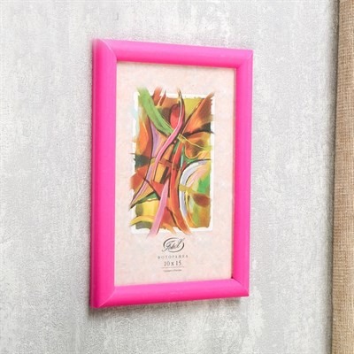 Фоторамка розовая флюорисцентная пластик 10*15см 4412927 - фото 58483