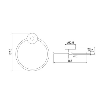 Полотенцедержатель IDDIS кольцо сплав металлов Sena SENSSO0i51 - фото 58821