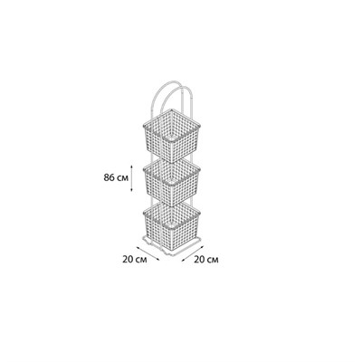 Этажерка FIXSEN промоугольная трехэтажная GR-810-3 - фото 58901
