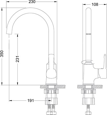 Смеситель LEMARK для кухни с высоким поворотным изливом, хром LM0505C - фото 58950