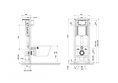 Инсталляция AQUA SMART M 40 для унитаза механическая окрашенная - фото 58968