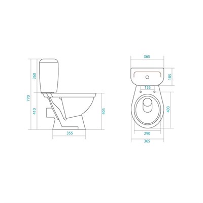 Унитаз-компакт Santek Паллада 90 (эконом: 2-реж полипроп., метал крепеж) 1WH302371 - фото 59032