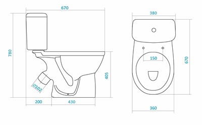 Унитаз-компакт Santek Бореаль АНВП 2-реж дюро 1WH302143 - фото 59042