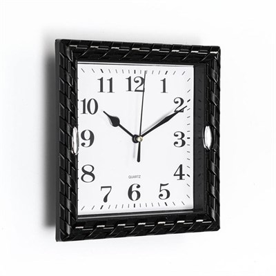 Часы настенные Классика Плетёнка квадратные черные d=21см 2457678 - фото 59118