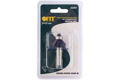 Фреза FIT кромочная конусная с нижн.подшибн.угол 45гр DxL 25*50мм 36687 - фото 59257