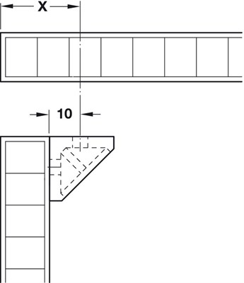 Крепление-уголок HAFELE пластмасса темно- коричневый ширина 44мм 262.55.112 - фото 59338