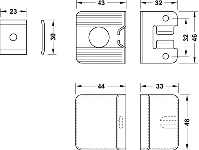 Навеска HAFELE для шкафа угловая с заглушкой коричневая 290.34.100 - фото 59371