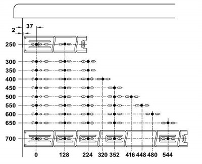 Направляющие телескопические HAFELE Basic для ящика 350мм 1мм 422.87.936 - фото 59377