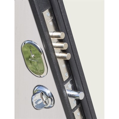 Дверь металлическая Гарда Муар Дуб Сонома/Белый ясень (860мм) левая - фото 59389