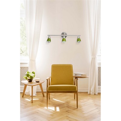 Спот DE CITY Мона хром/зеленый 3*40W Е14 220V 504021403 - фото 59923