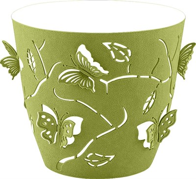 Горшок LUCKY FRIDAY для цветов Boho/BUTTERFLIES 2,5л D175мм круглый, лиственно-зеленый LF1013ЛЗ-20 - фото 60582