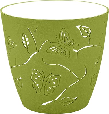 Горшок LUCKY FRIDAY для цветов Boho/BUTTERFLIES 2,5л D175мм круглый, лиственно-зеленый LF1013ЛЗ-20 - фото 60583