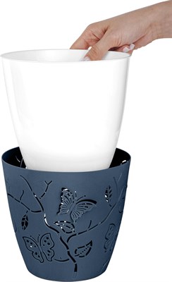 Горшок LUCKY FRIDAY для цветов Boho 2,5л D175мм круглый, сумрачно-синий LF1013СC-20 - фото 60591