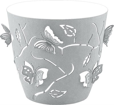 Горшок LUCKY FRIDAY д/цветов Boho/BUTTERFLIES 5,3л D225мм круг,песочн-сер/белыйLF1014ПС/101410048-10 - фото 60614
