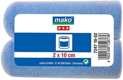 Валик MAKO сменный пена-полиэстер флокированный 10см для рукоятки 6мм, 2 шт в пакете 724710-02 - фото 6068