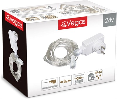 Трансформатор VEGAS 220V/24V(макс.подкл. 500 LED ламп) 55045 - фото 61227