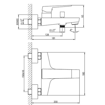 Смеситель Berlin для ванны BR54 - фото 61994