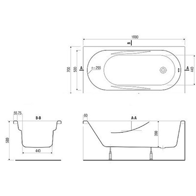 Ванна прямоуг. MITO RED 160*70 ультра белый без ножек - фото 62066