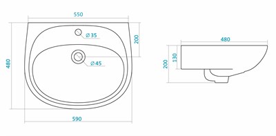 Умывальник Santek Анимо 60 1WH110508 белый - фото 62272