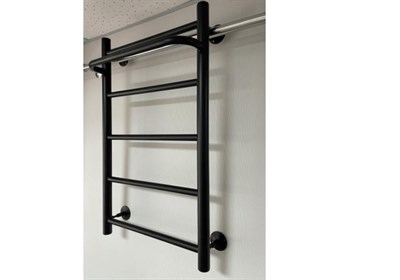 Полотенцесушитель ВИТАЛЮКС Лира с полочкой 70*40 нижнее подключение, чёрный - фото 62412