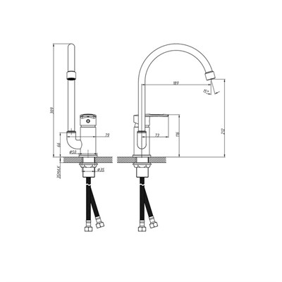 Смеситель Leon для кухни LN 519 - фото 62506