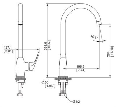 Смеситель Palermo для кухни PE 519 - фото 62512