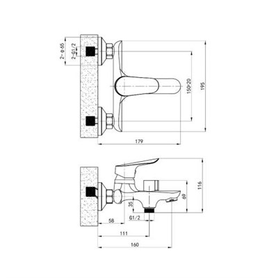 Смеситель ASTI для ванны AT 54 - фото 62516