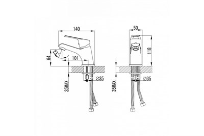Смеситель NELSON для умывальника Milardo NELSB00M01 - фото 62535
