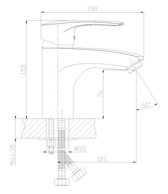 Смеситель ROSSINKA для умывальника и биде хром T40-15 - фото 62584