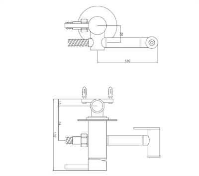 Смеситель для биде скрытого монтажа с гиеническим душем SMH06 - фото 62637