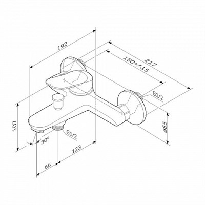 Смеситель AM.PM для ванны и душа Sunny хром F85C10000 - фото 62646
