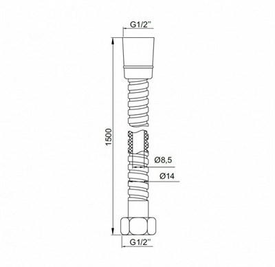 Шланг для душа IDDIS ПВХ 1,5м в оплетке из нерж. стали А50211 1,5 - фото 62669