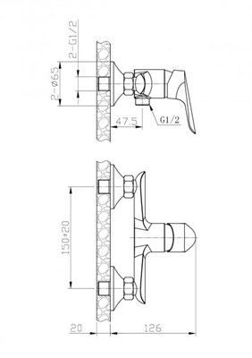 Смеситель ASTI для душа AT 80 - фото 62676