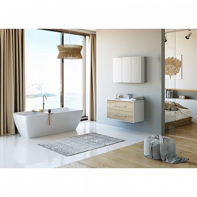 Зеркало для ванной комнаты AQWELLA 100 белый МС.04.10 - фото 62784