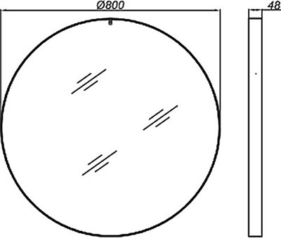 Зеркало для ванной комнаты AQWELLA Fargo 80 черный RM0208BLK - фото 62791