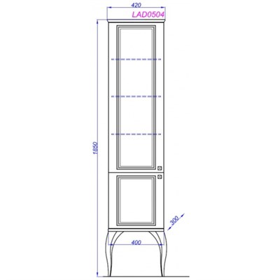 Пенал AQWELLA для ванной комнаты LaDonna П4/W белый LAD0504W - фото 62793