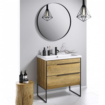 Тумба для ванной комнаты AQWELLA Fargo 80 с раковиной FRG0108DB - фото 62797