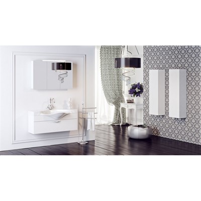 Тумба для ванной комнаты подвес. AQWELLA Бродвей 110 Т10/001/W белая ящ с раковиной Brw.01.10/001/W - фото 62814