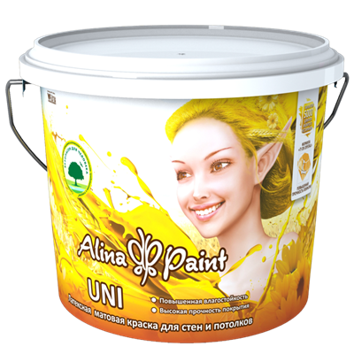 Краска ALINA PAINT водоэмульсионная моющаяся UNI 25кг - фото 62831
