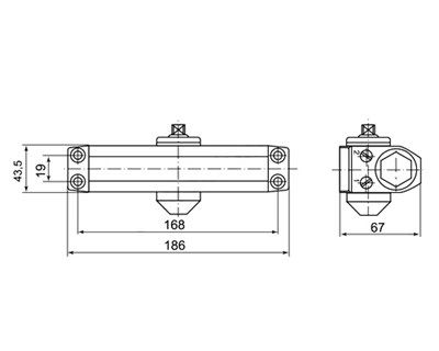 Доводчик PALLADIUM 1060 (40-60) коричневый - фото 63099