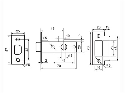 Защелка PALLADIUM межкомнатная 100 CP - фото 63130