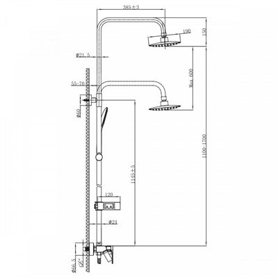 Смеситель LEMARK TROPIC для ванны и душа черный LM7002BL - фото 63142