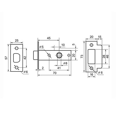 Защелка межкомнатная ФЗ 100 CP - фото 63156
