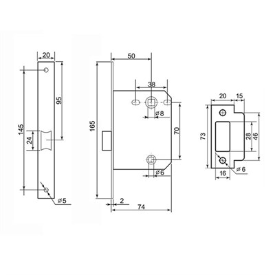 Защелка межкомнатная ФЗ 170 AB - фото 63164