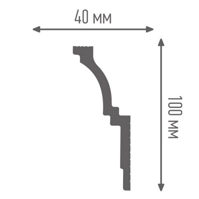 Плинтус ПЛИНТЭКС потолочный 2м J(40/100) SC (98) - фото 63463