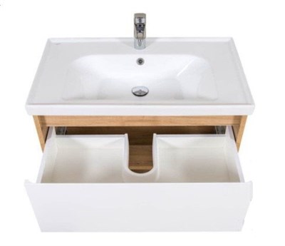 Тумба для ванной комнаты EDDA 80 консольная Sevilya White Mat с умывальником Frame 80 - фото 63800