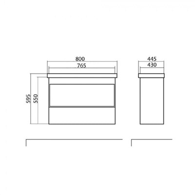 Тумба для ванной комнаты EDDA 80 консольная Sevilya White Mat с умывальником Frame 80 - фото 63801