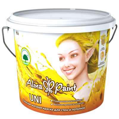Краска ALINA PAINT водоэмульсионная моющаяся UNI 15кг - фото 64168