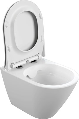 Унитаз подвесной CITY OVAL Clean on белый с крышкой дюропласт микролифт - фото 64526