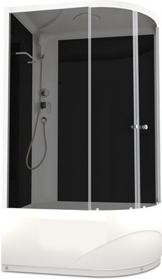 Душевая кабина DOMANI-Delight high (128 L)120*80 (без пульта,черные стенки,тонир.стекла,выс.поддон) - фото 64645